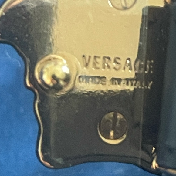 Versace La Medusa Calfskin Women Leather Belt Skinny In Matte Black Size 80/32 - Picture 7 of 7